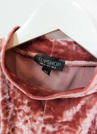 Рожевий велюровий кроп топ від topshop8 фото