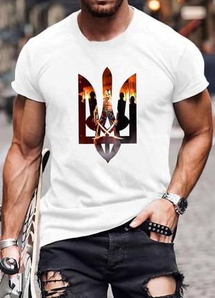 Мужская футболка "герб україни" из вискозы норма и полубатал3 фото