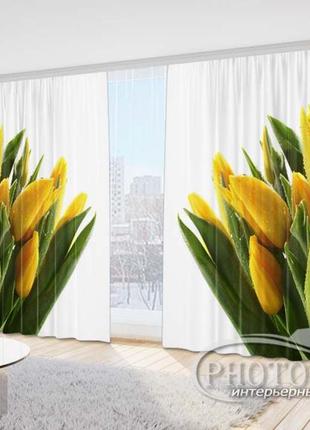 3d фотоштори «жовті з білими тюльпанами» на замовлення, 1 м²