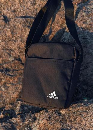 Барсетка чорна adidas, сумка чорна