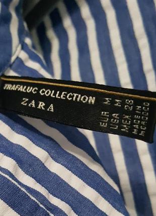 Рубашка оверсайз на запах рубашкв zara полоска морская рубашка укороченная на завязках4 фото