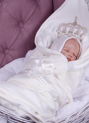 Літній набір для новонароджених дітей на виписку "queen" молочний4 фото