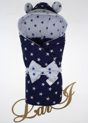 Демісезонний конверт-ковдру міккі, темно-синій/білий, зірки