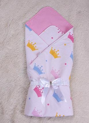 Летний конверт - одеяло для девочки valleri, короны