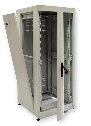 Шафа 19" 42u, 610х675 мм (ш*г), посилена, сiра