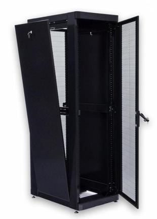 Шафа 19" 42u, 800х865 мм (ш*г), посилена, перфоровані двері (66%),чорна