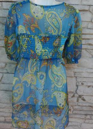 Распродажа!!! красивая, шифоновая блуза голубого цвета в принт vital4 фото