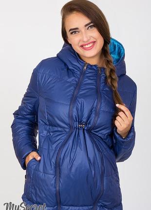 Демисезонная двухсторонняя куртка для беременных floyd ow-37.011, аквамарин с синим 44 размер2 фото