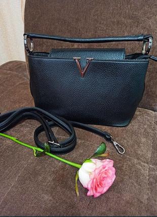 Женская стильная сумка кроссбоди  с длинным ремешком эко кожа