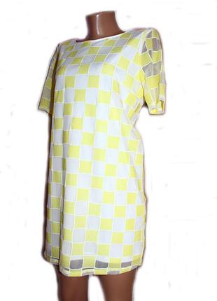 Блуза удлиненная / как платье или туника в квадраты / румыния5 фото