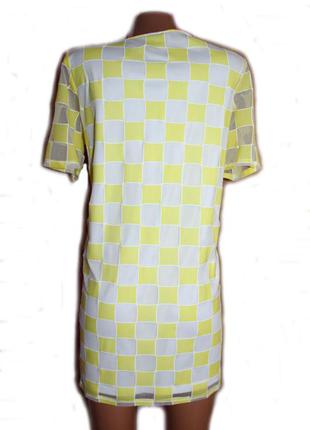 Блуза удлиненная / как платье или туника в квадраты / румыния6 фото