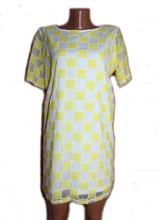 Блуза удлиненная / как платье или туника в квадраты / румыния4 фото