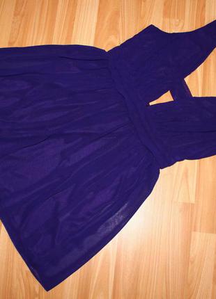 Платье мини фиолет секси / с открытой спинкой и красивым декольте5 фото
