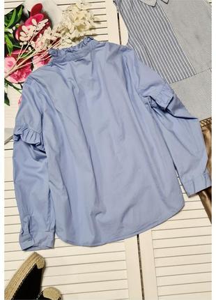 Бавовняна блуза сорочка з рюшами primark2 фото