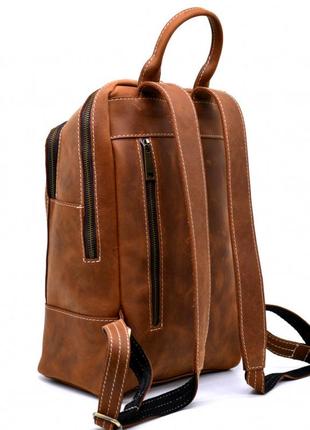 Жіночий коричневий шкіряний рюкзак tarwa rb-2008-3md середнього розміру3 фото