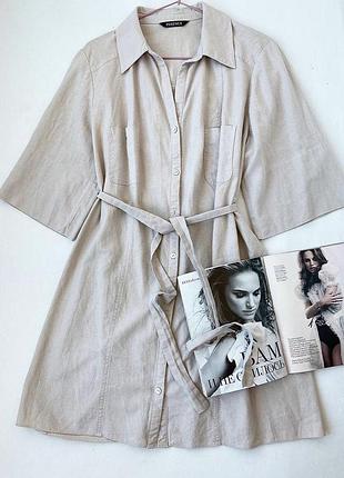 Красивое летнее платье- рубашка накидка лен