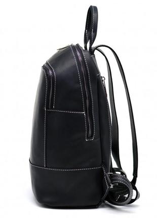 Женский черный кожаный рюкзак tarwa ra-2008-3md среднего размера2 фото