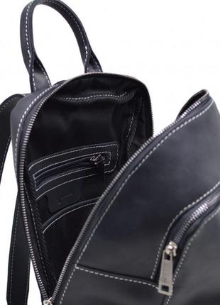 Женский черный кожаный рюкзак tarwa ra-2008-3md среднего размера5 фото