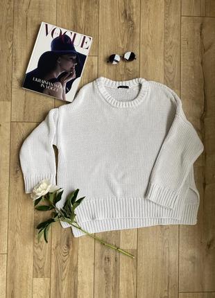 Zara зара свитер белый светр білий оверсайз oversize