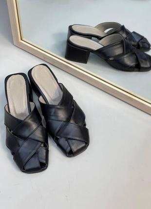 Новинка! сабо босоніжки rome на комфортному каблуку перетин 🔰 босоножки сабо натуральная кожа дизайнерские