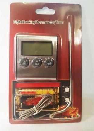 Профессиональный цифровой кухонный термометр для мяса и теста tp-700 с выносным датчиком1 фото
