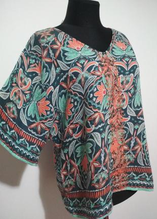 100% натуральная котон модал блузка с роскошным принтом вышивкой супер качество!4 фото