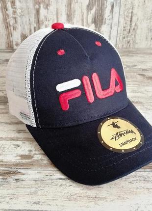 Кепка snapback в синем цвете топ качества,  fila