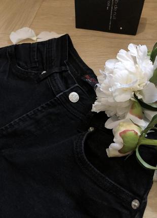 Чёрные джинсы момы(мом, баллоны)3 фото