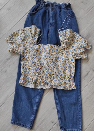 Бавовняна блуза в квітковий принт6 фото