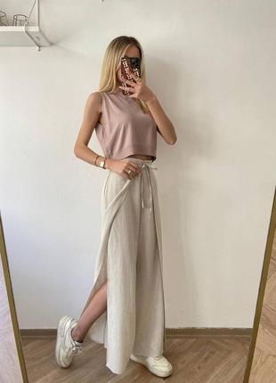 Стильні штани жатка з розрізом4 фото