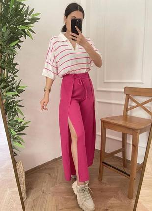 Стильні штани жатка з розрізом5 фото