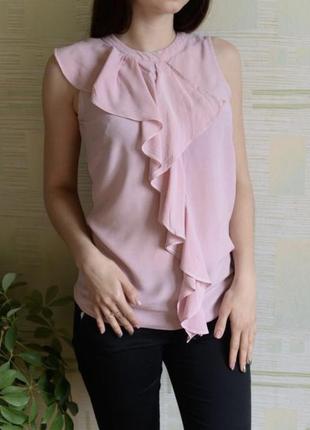 Легкая розовая блуза с рюшей2 фото