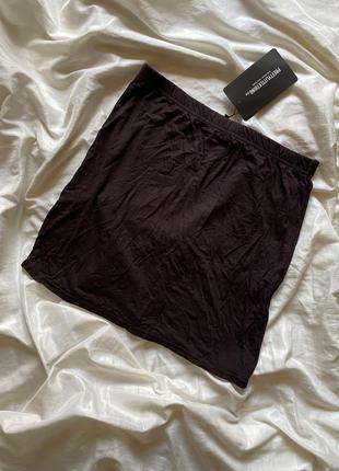 Нова з біркою юбка plt в шоколадний колір, с биркой prettylittlething