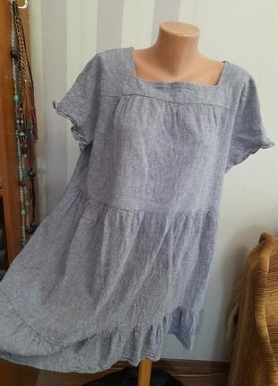 Лляна туніка сукня сукня льняна