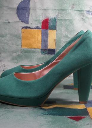 Зеленые туфли h&amp;m на каблуке размер 37 каблук 9 см3 фото