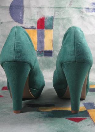 Зеленые туфли h&amp;m на каблуке размер 37 каблук 9 см4 фото