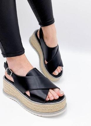 Плетенки босоножки 🌿 платформа сандалии танкетка