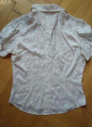 10-12 zara натуральная шелковая блуза 100% шелк, рубашка из шелка айвори8 фото