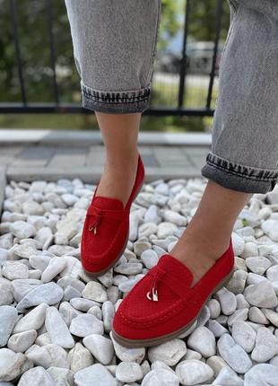 Туфлі жіночі 932-51 червоні (весна-літо замша натуральна)