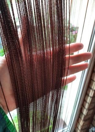 Штори нитки однотонні шоколадні