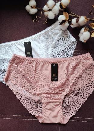 Набір труси великий розмір батал , набір комплект трусики мереживо бавовна
