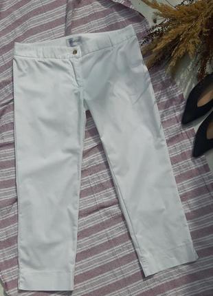 Белые укороченные штаны4 фото
