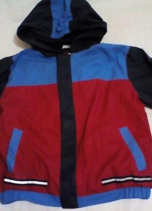 Куртка вітровка дощовик з капюшоном на підкладці kiki&koko на 5-6років 110-116см1 фото