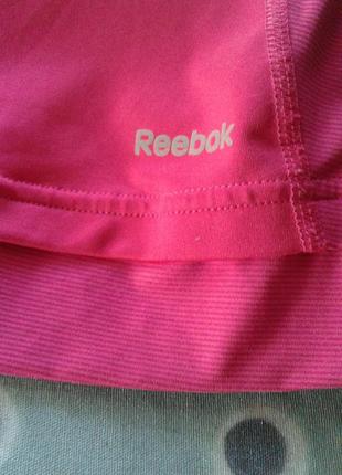 Розовый топ, футболка ,майка женская спортивная reebok из полиэстера на тонких бретелях-резинках3 фото