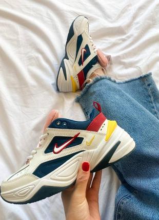 Nike m2k tekno blue / white-yellow женские кроссовки найк м2к текно6 фото