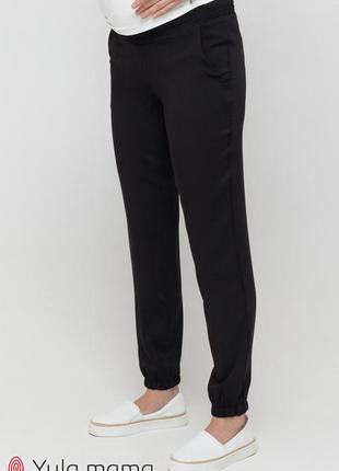 Свободные летние черные брюки из штапеля для беременных biom tr-21.031 юла мама2 фото