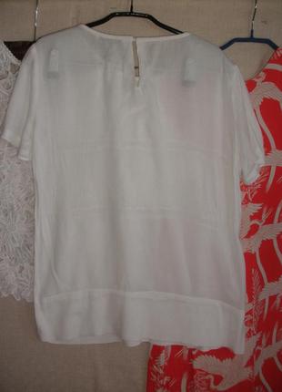 Біла блуза типу футболки  жатка віскоза4 фото