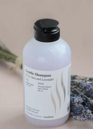 Шампунь для всіх типів волосся farmavita back bar no3 gentle shampoo oats and lavender, 250 мл