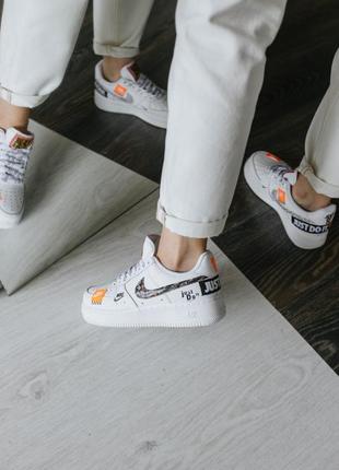 Женские кожаные кроссовки nike air force 1 low just do it#найк4 фото