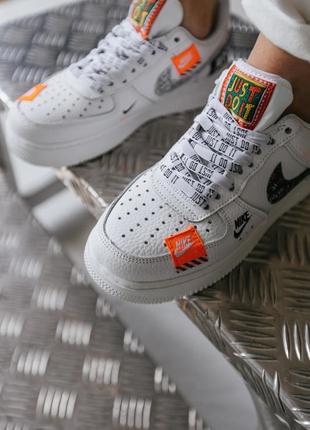 Женские кожаные кроссовки nike air force 1 low just do it#найк7 фото